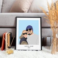 Custom Names & Dates Couples Premium Portrait