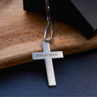 Custom Jewelry with Cross Letters in Sterling Silver