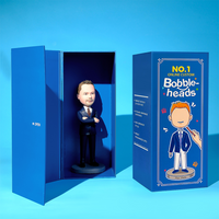 Personalized Boss Bobblehead – Custom Businessman in Gray Suit with Engraved Base
