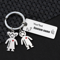 Custom Stainless Steel Family Name Keychain Fashion Key Ornaments Key Decoration