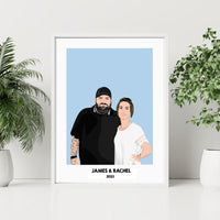 Custom Names & Dates Couples Premium Portrait