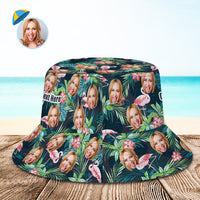 Custom Face Floral Bucket Hat - Personalized Photo Hat