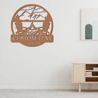 Customizable Family Badge with Fire Pit Design