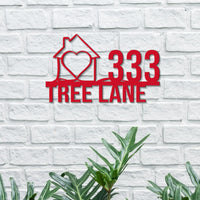 Customizable Line Art Address Sign