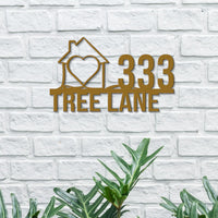 Customizable Line Art Address Sign