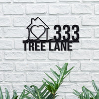 Customizable Line Art Address Sign