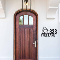 Customizable Line Art Address Sign