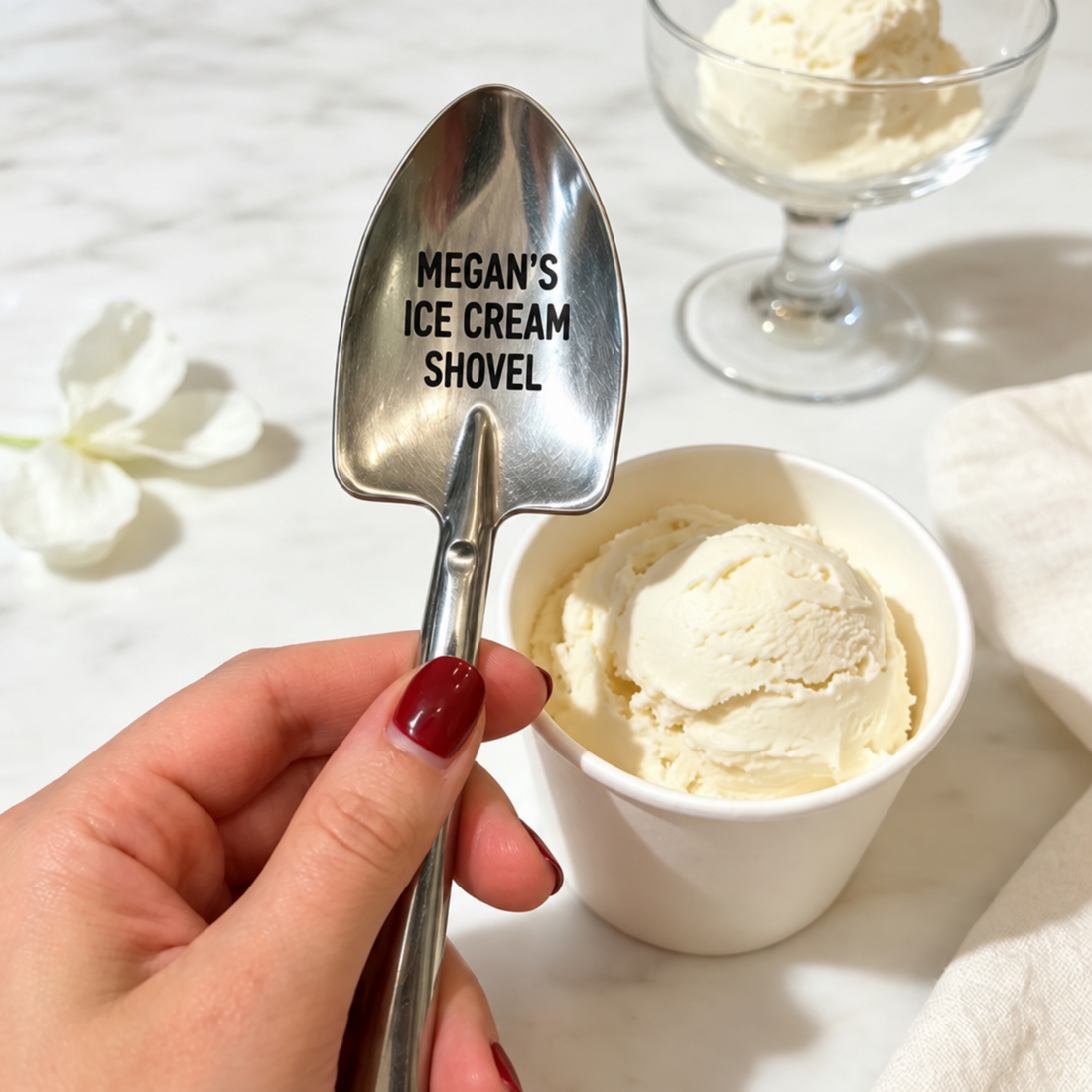Personalized Engraved Ice Cream Spoon with Name - Shovel Shape