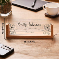 Personalized Acrylic Name Night Light - Warm White