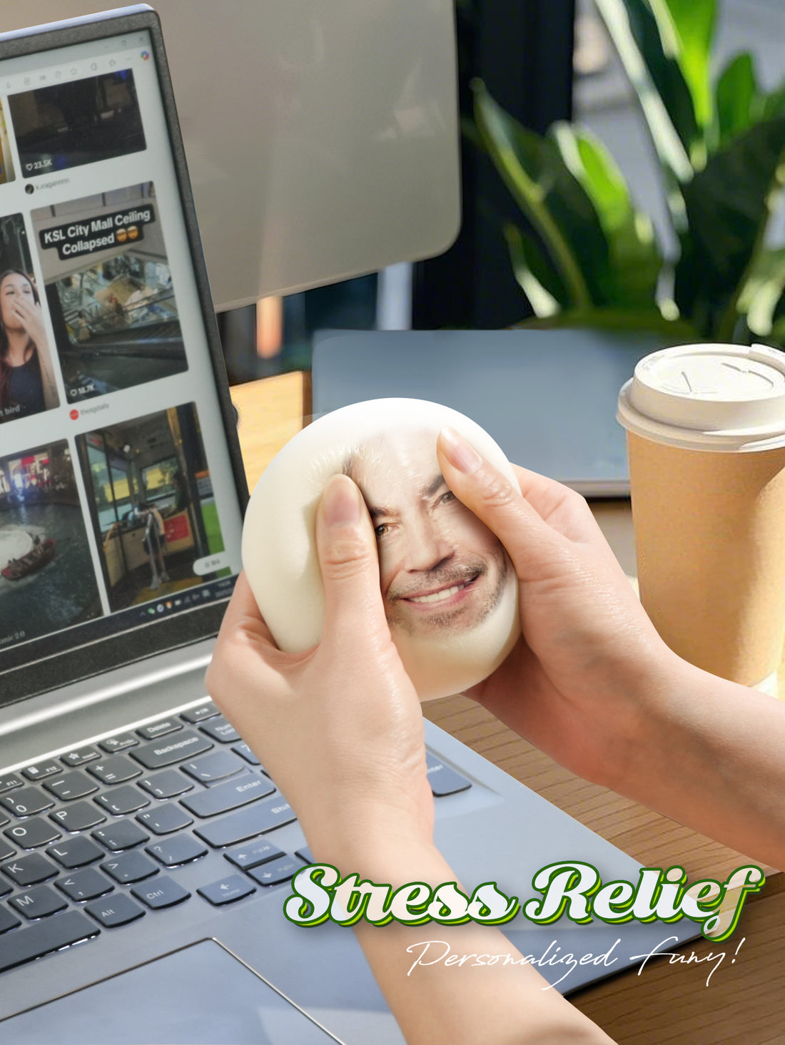 Custom Photo Squishy Bun - Personalized Desk Gift