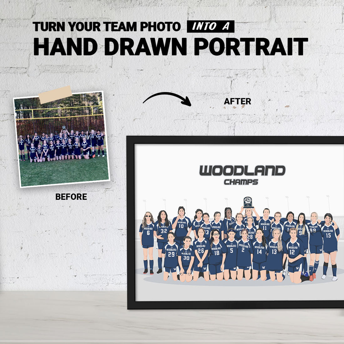 Custom Sports Team Premium Illustration Portraits