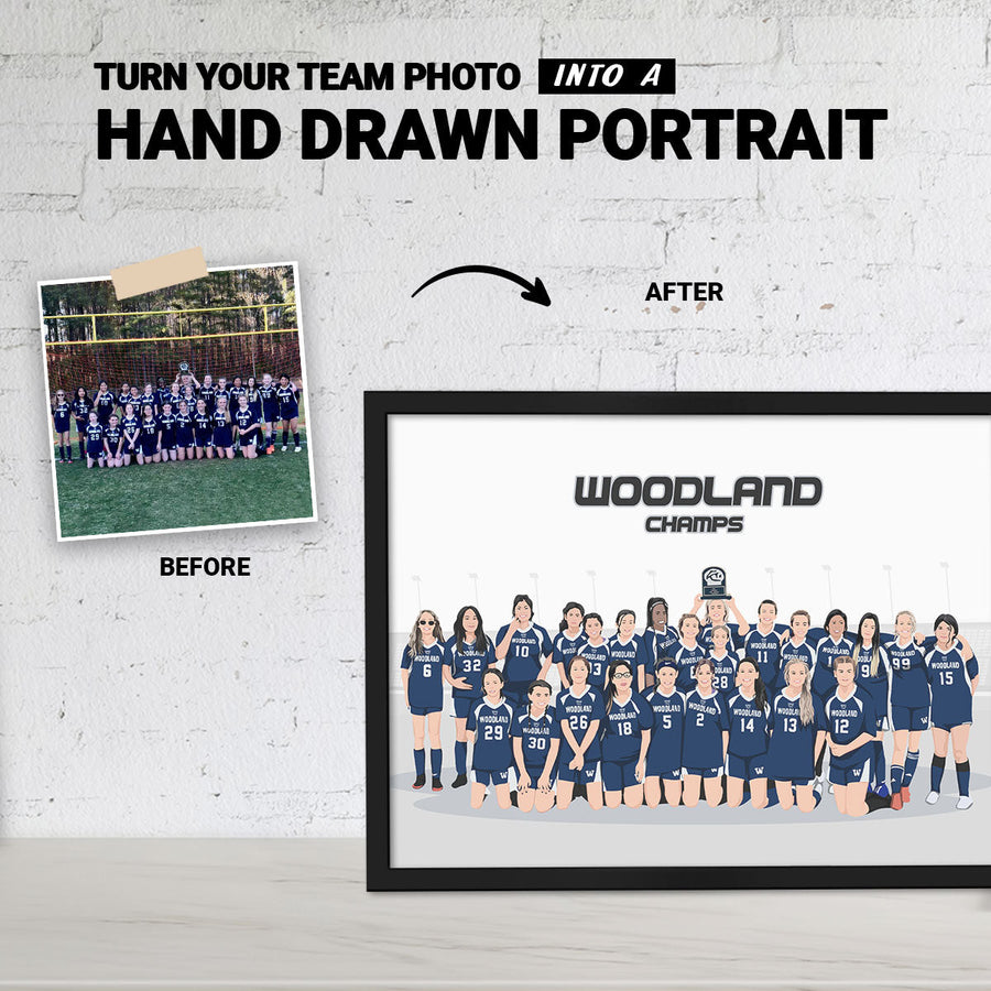 Custom Sports Team Premium Illustration Portraits