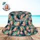 Custom Face Floral Bucket Hat - Personalized Photo Hat
