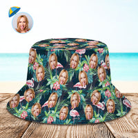 Custom Face Floral Bucket Hat - Personalized Photo Hat