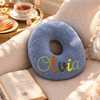 Personalized Initial Letter Pillow with Embroidered Name