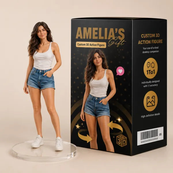 Custom 3D Figurine from Your Photo with Display Box