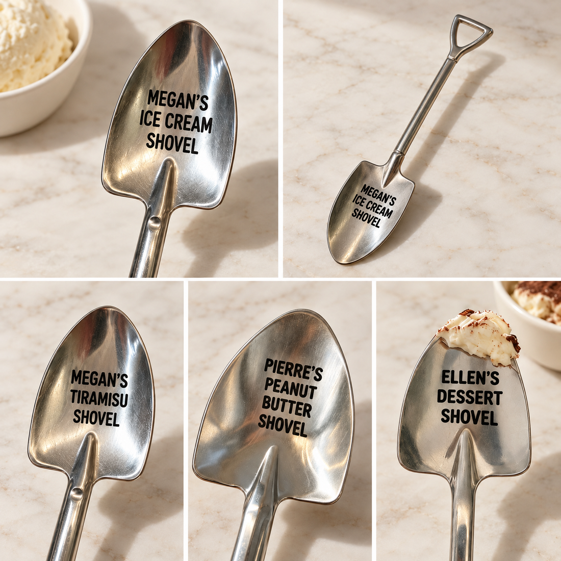 Personalized Engraved Ice Cream Spoon with Name - Shovel Shape