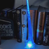 Halloween Dragon Flame Book Nook – Glowing Fire Dragon Bookshelf Insert, Spooky Fantasy Decor with LED Light for Haunted Home & Book Lovers