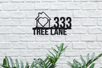 Customizable  Line Art Address Sign
