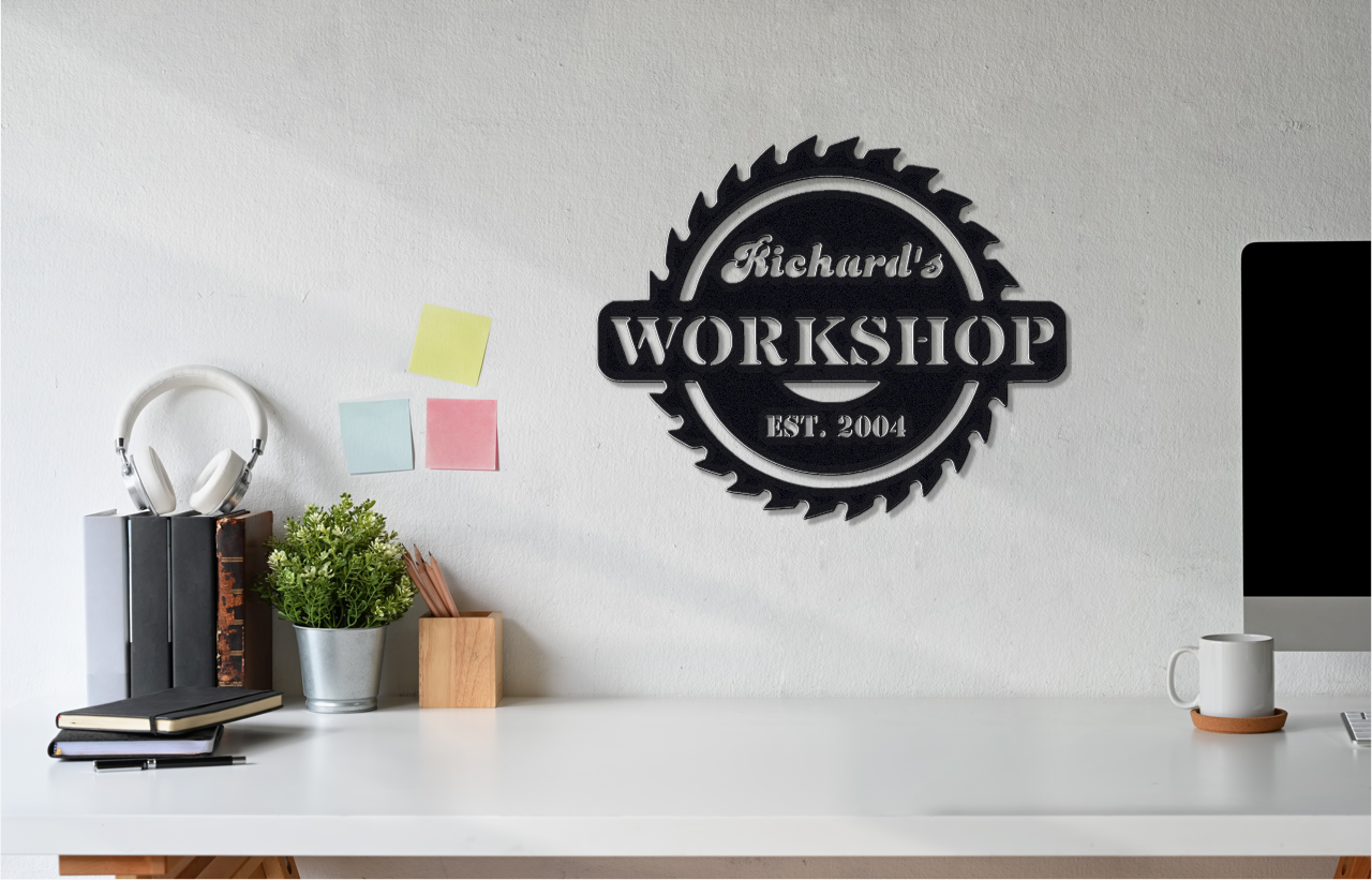 Signcode Workshop Customizable Workshop Sign with Established Year – Customens
