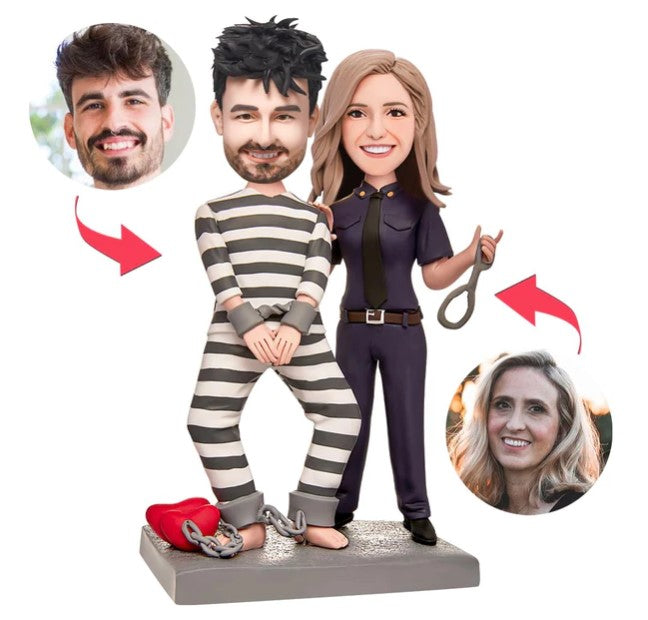 Couple Custom Bobblehead With Engraved Text
